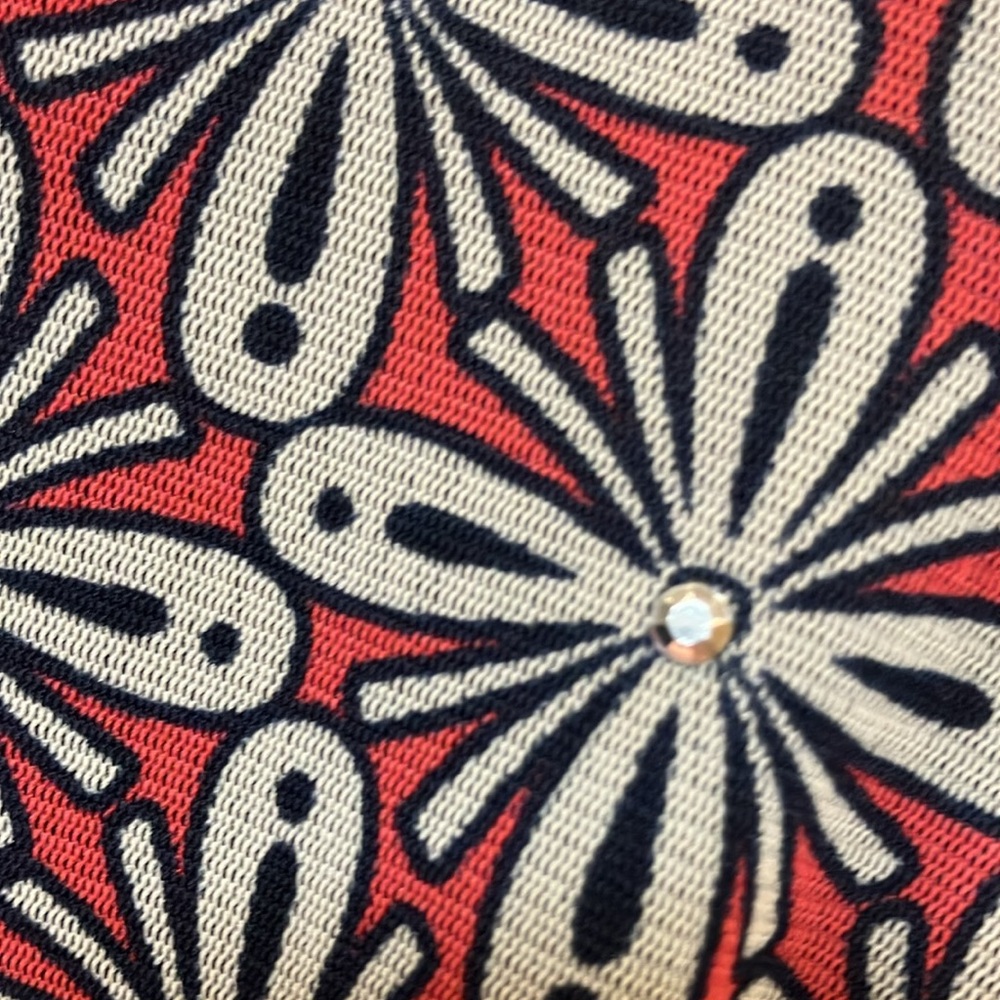 INC International Concepts Red and Blue Patterned Top - Picture 4 of 12